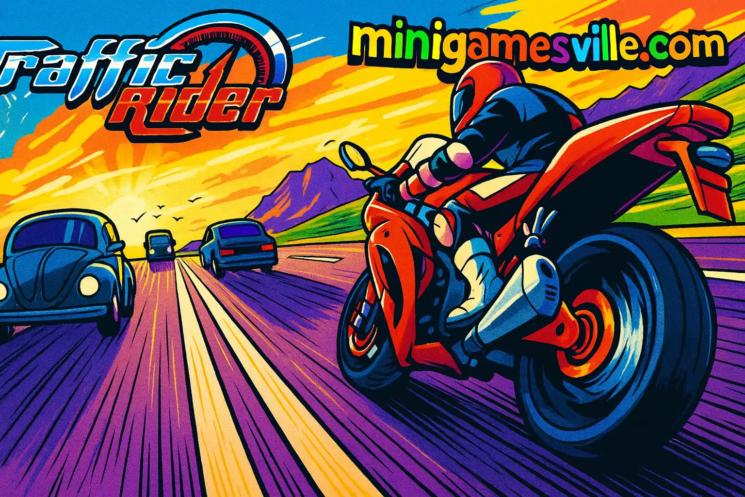 Traffic Rider browser game highway screenshot